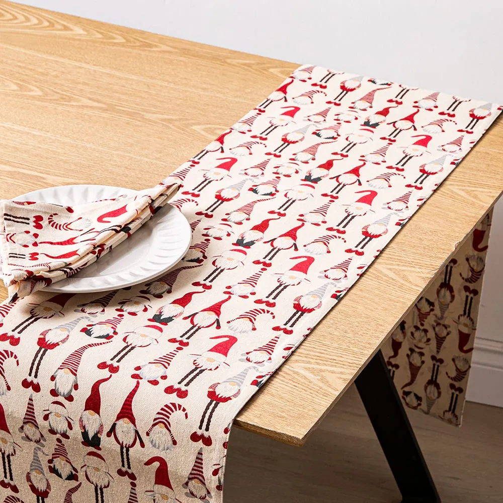 Harman Christmas 'Gnome' Cotton Table Runner 13x72" (Natural)