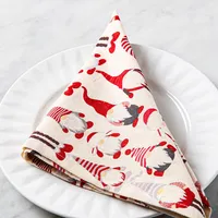 Harman Christmas 'Gnome' Cotton Napkin - Set of 4 (Natural)