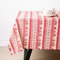 Harman Christmas 'Nordic Village' Cotton Tablecloth 60x120" (Red/Wh)