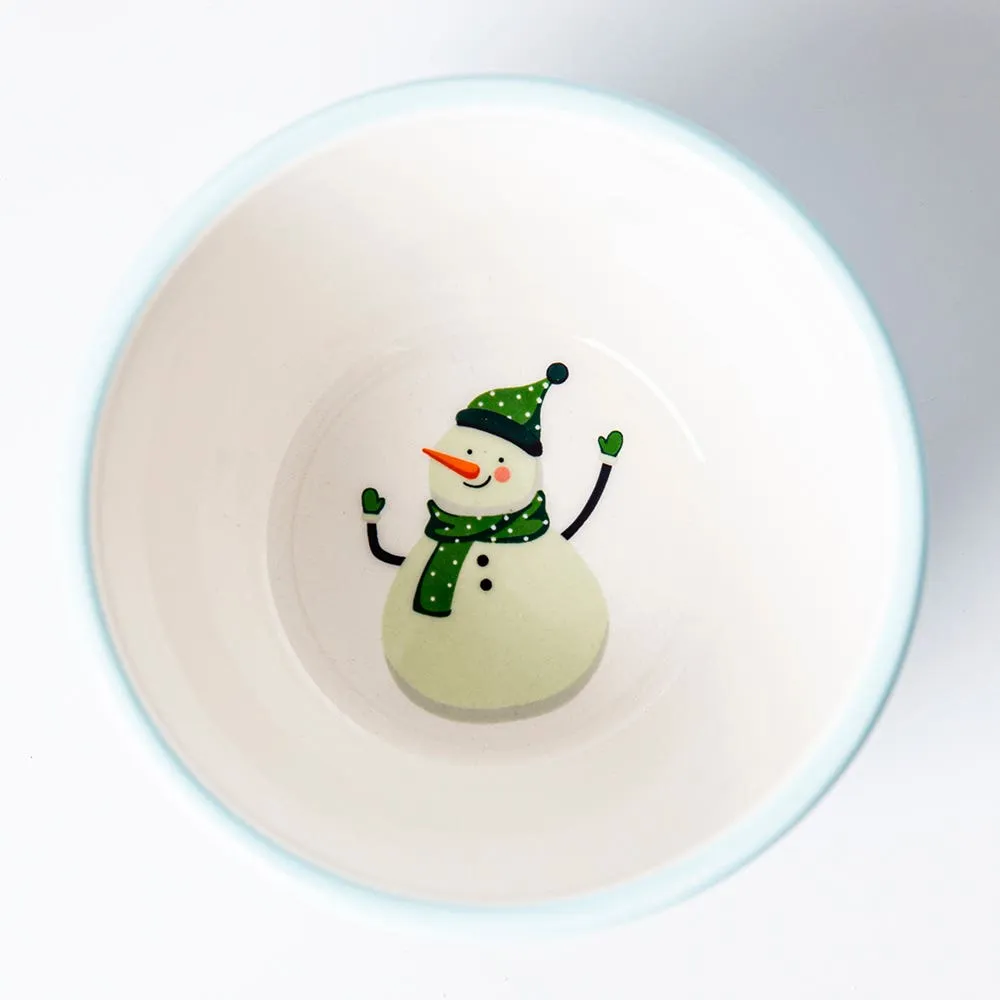 KSP Tidbit 'Snowman' Ceramic Bowl 11x11x6.5cm (Blue)