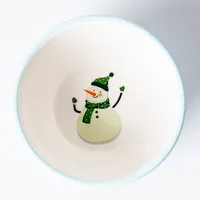 KSP Tidbit 'Snowman' Ceramic Bowl 11x11x6.5cm (Blue)