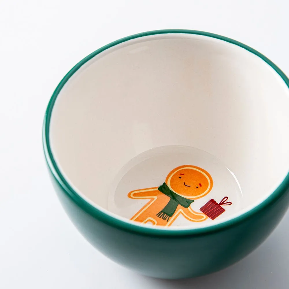 KSP Tidbit 'Gingerbread' Ceramic Bowl 11x11x6.5cm (Green)