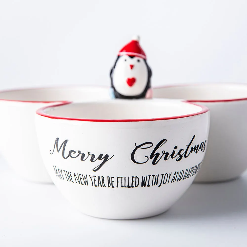 KSP Tri 'Penguin' Ceramic Bowls 20.5x19x1035cm (Multi Colour)