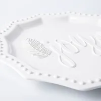 KSP Embossed 'Joy' Ceramic Platter 35.5x35.5x3cm (White)