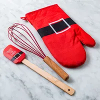 Harman Christmas 'Santa' Combo Oven Mitt/Whisk/Spatula - Set/3 (Red)