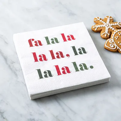 Harman Christmas 3-Ply 'Fa La La' Paper Napkin - Set of 20