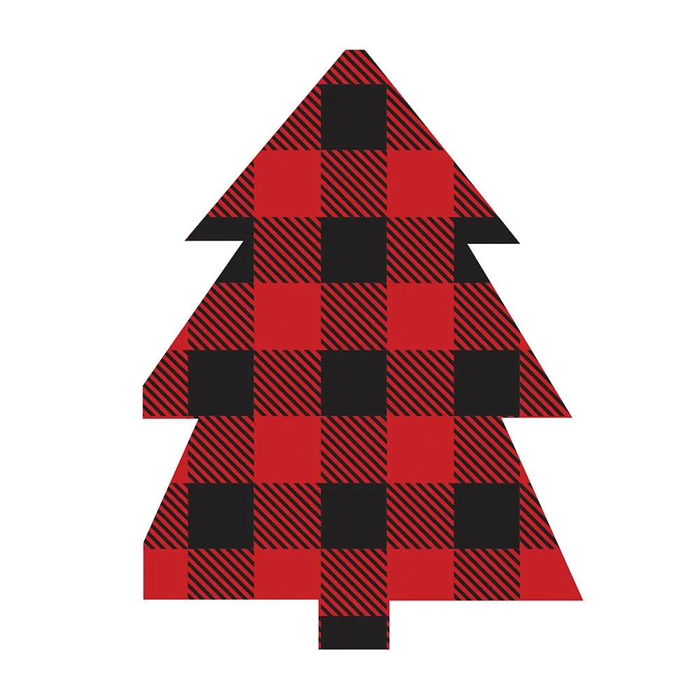 Harman Christmas 3-Ply 'Buffalo Check Tree' Paper Napkin - Set of 20