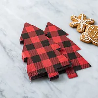 Harman Christmas 3-Ply 'Buffalo Check Tree' Paper Napkin - Set of 20