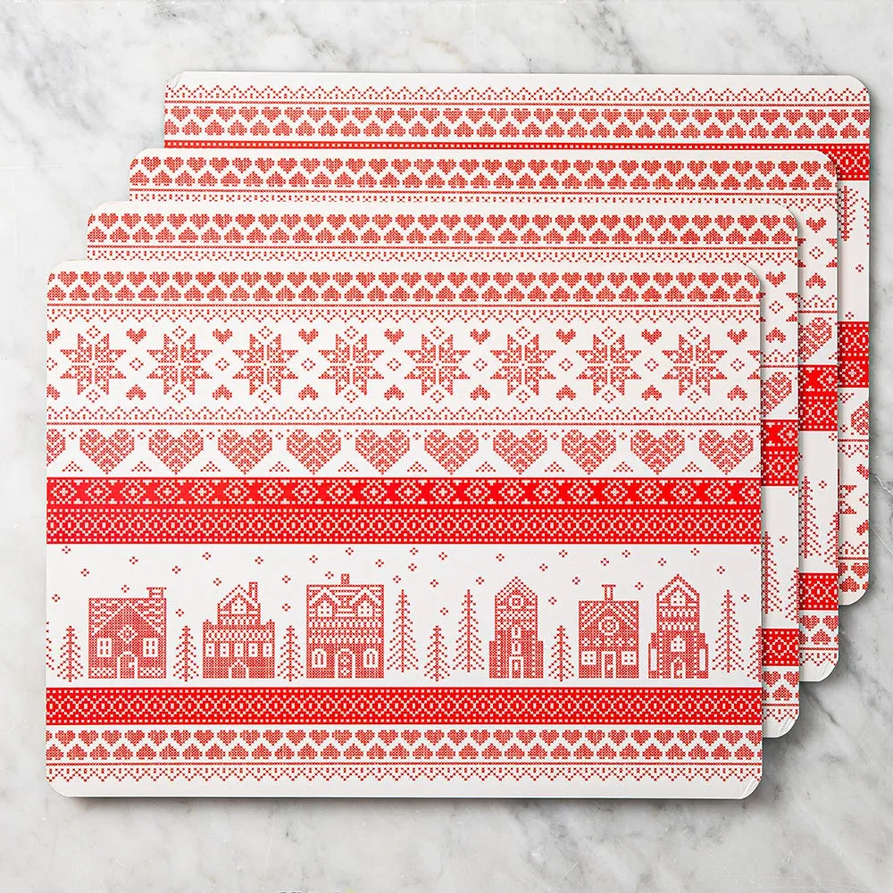 Harman 'Nordic Village' Cork Backed Placemat - Set of 4