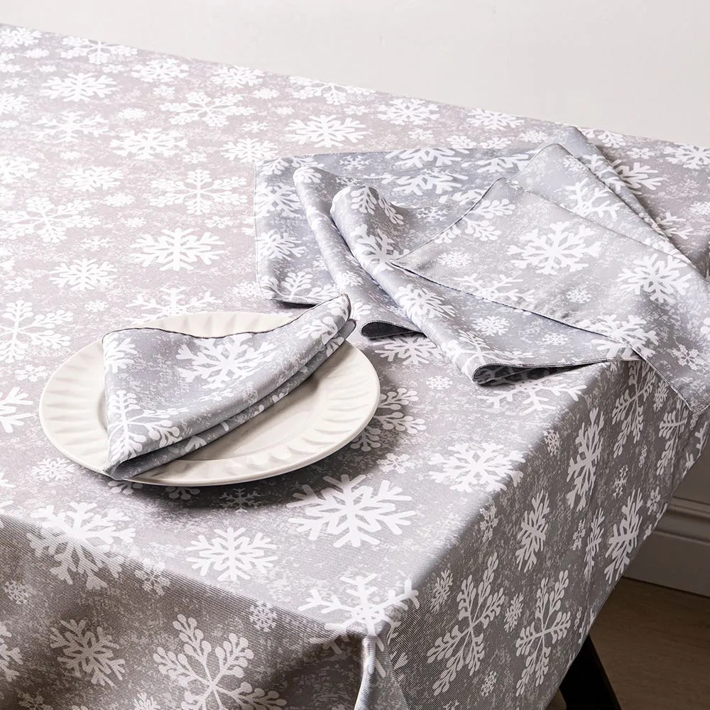 Sebastien & Groome Christmas 'Blizzard' Tablecloth 60" x 144" (Grey)