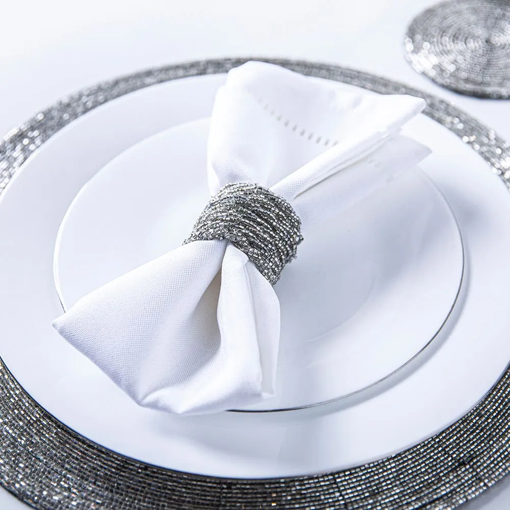 KSP Glitz Beaded Napkin Ring - Silver