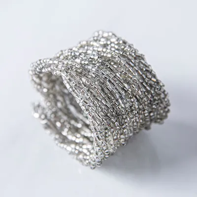 KSP Glitz Beaded Napkin Ring - Silver