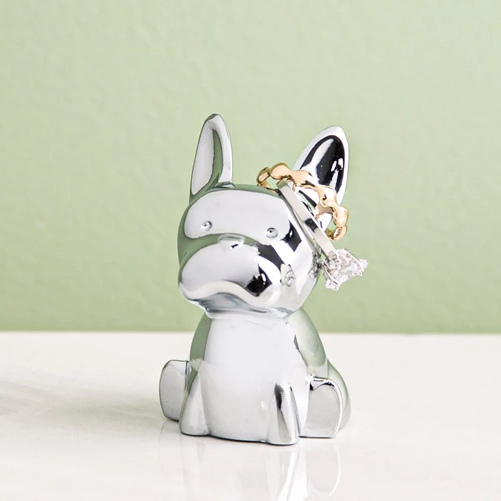 Umbra Zoola Die-Cast Zinc 'Frenchie' Ring Holder (Chrome)