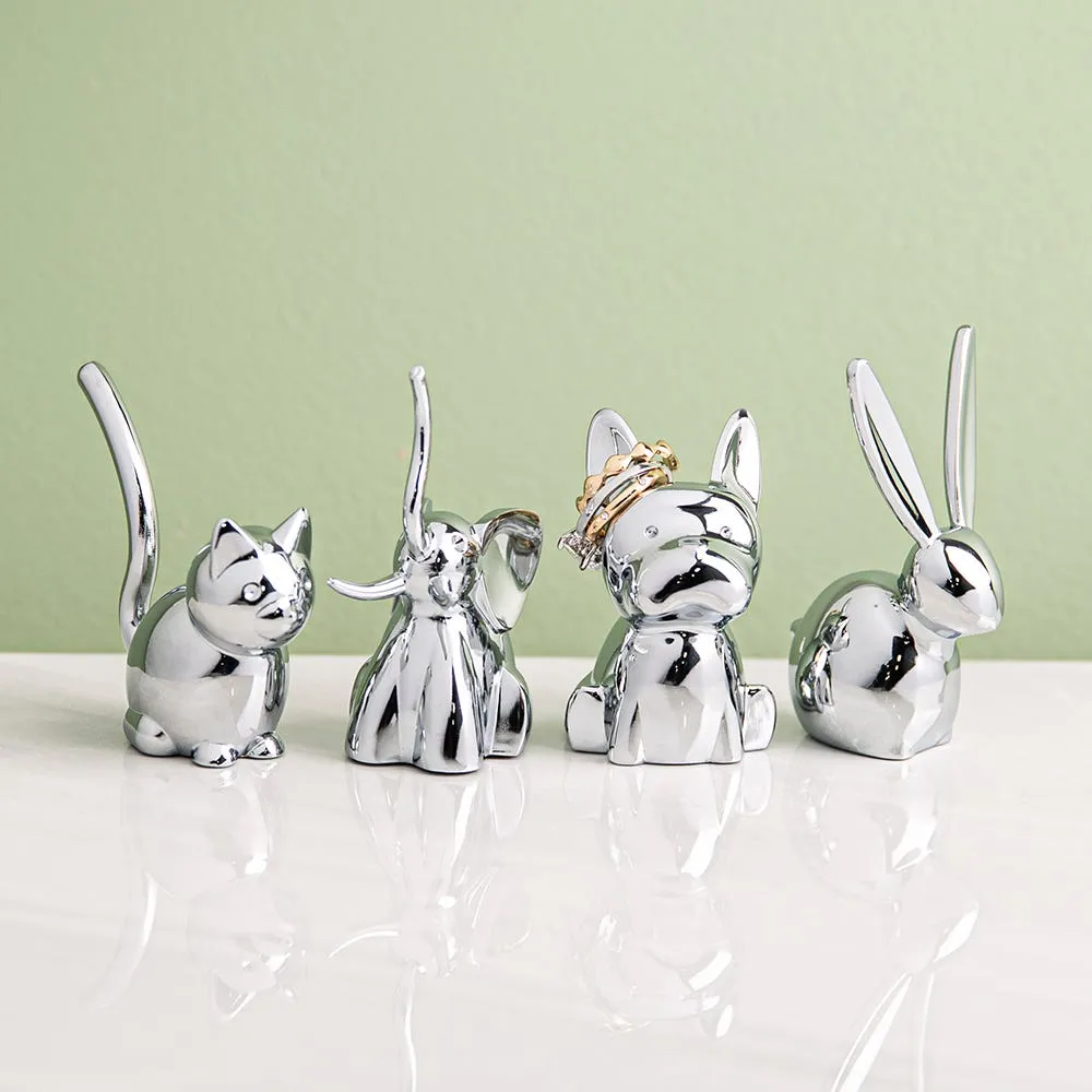 Umbra Zoola Die-Cast Zinc 'Frenchie' Ring Holder (Chrome)