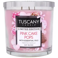 Empire Tuscany 3-Wick 'Pink Cake Pops' Glass Jar Candle 14oz.