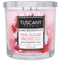 Empire Tuscany 3-Wick 'Pink Sugar Prosecco' Glass Jar Candle 14oz.