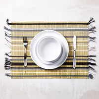 Harman Salvador Woven Straw Placemat (Black/Natural)