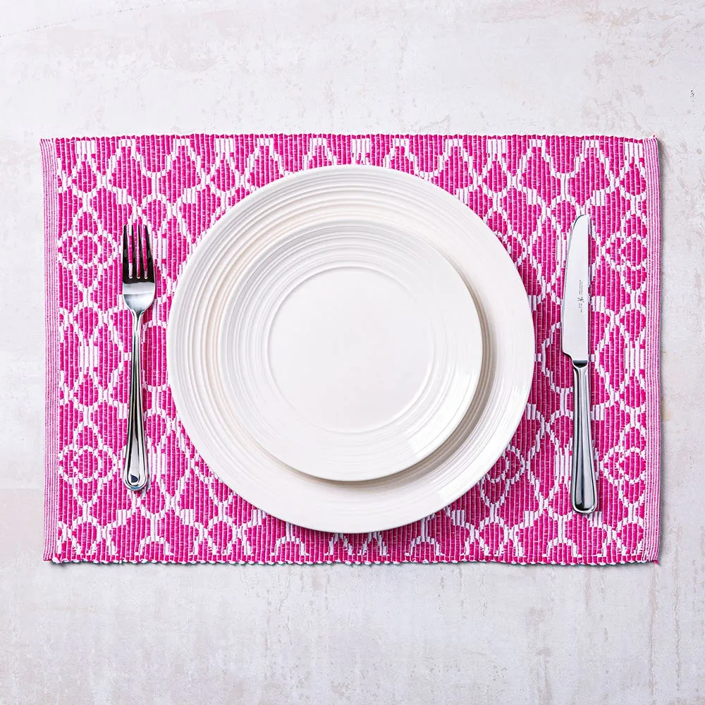 Harman Moroccan Tile Poly-Cotton Placemat (Raspberry)