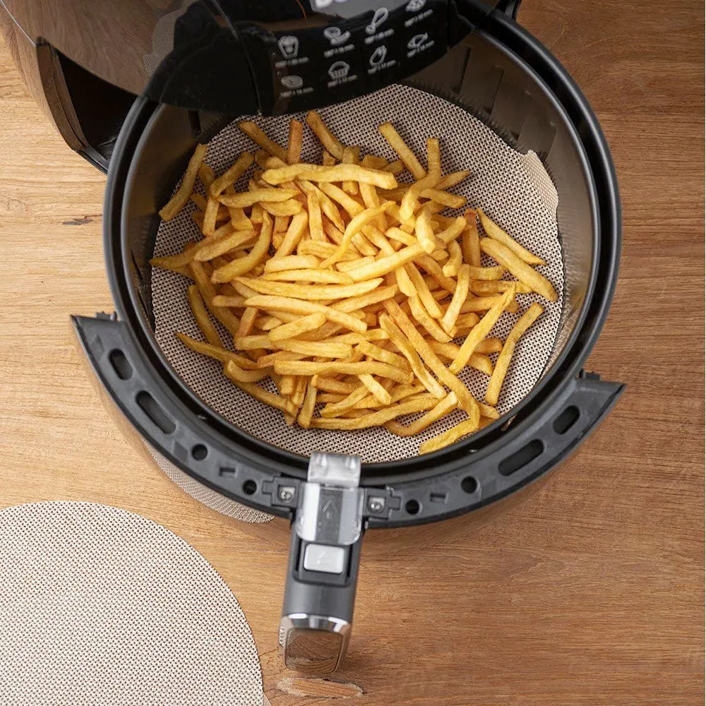 Nostik Reusable Air Fryer Liner Round - S/2 9.25"/10" DIA (Gold)