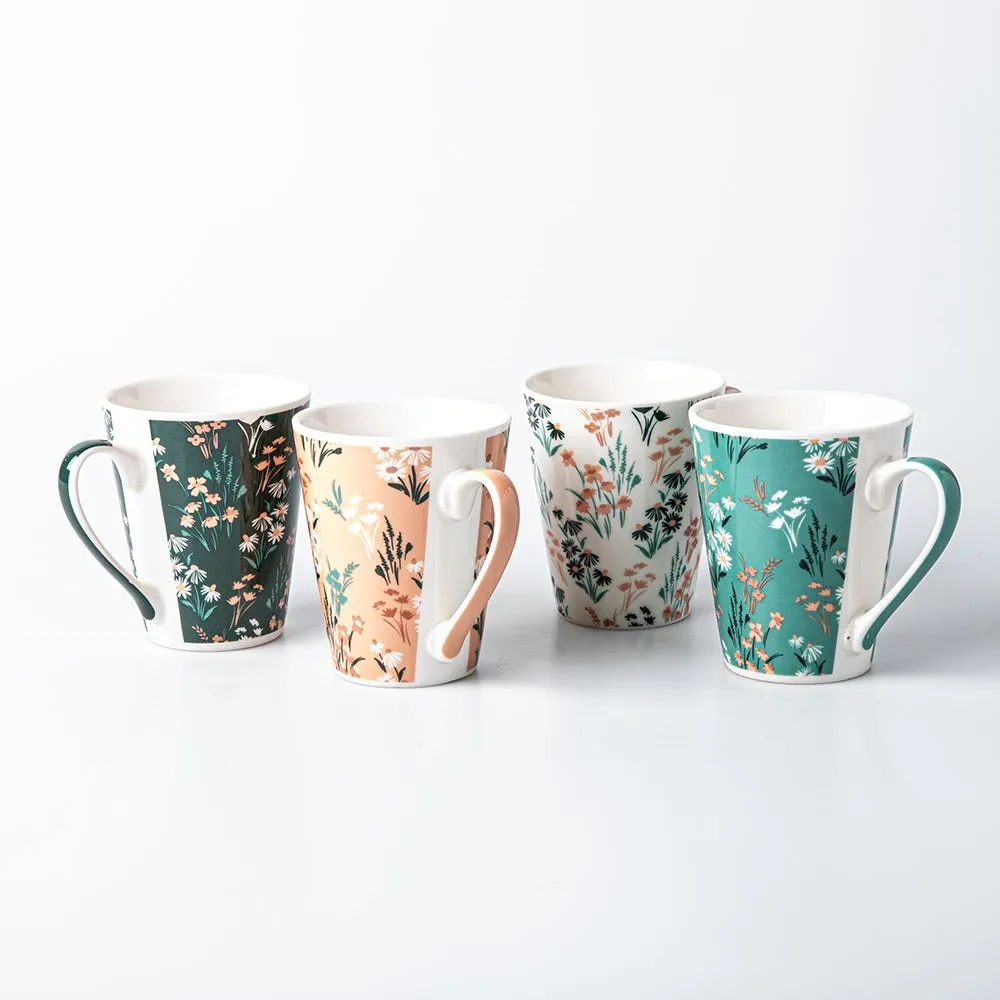 KSP Graphic 'Blossom' Mug - Set of 4 (10.5oz.)