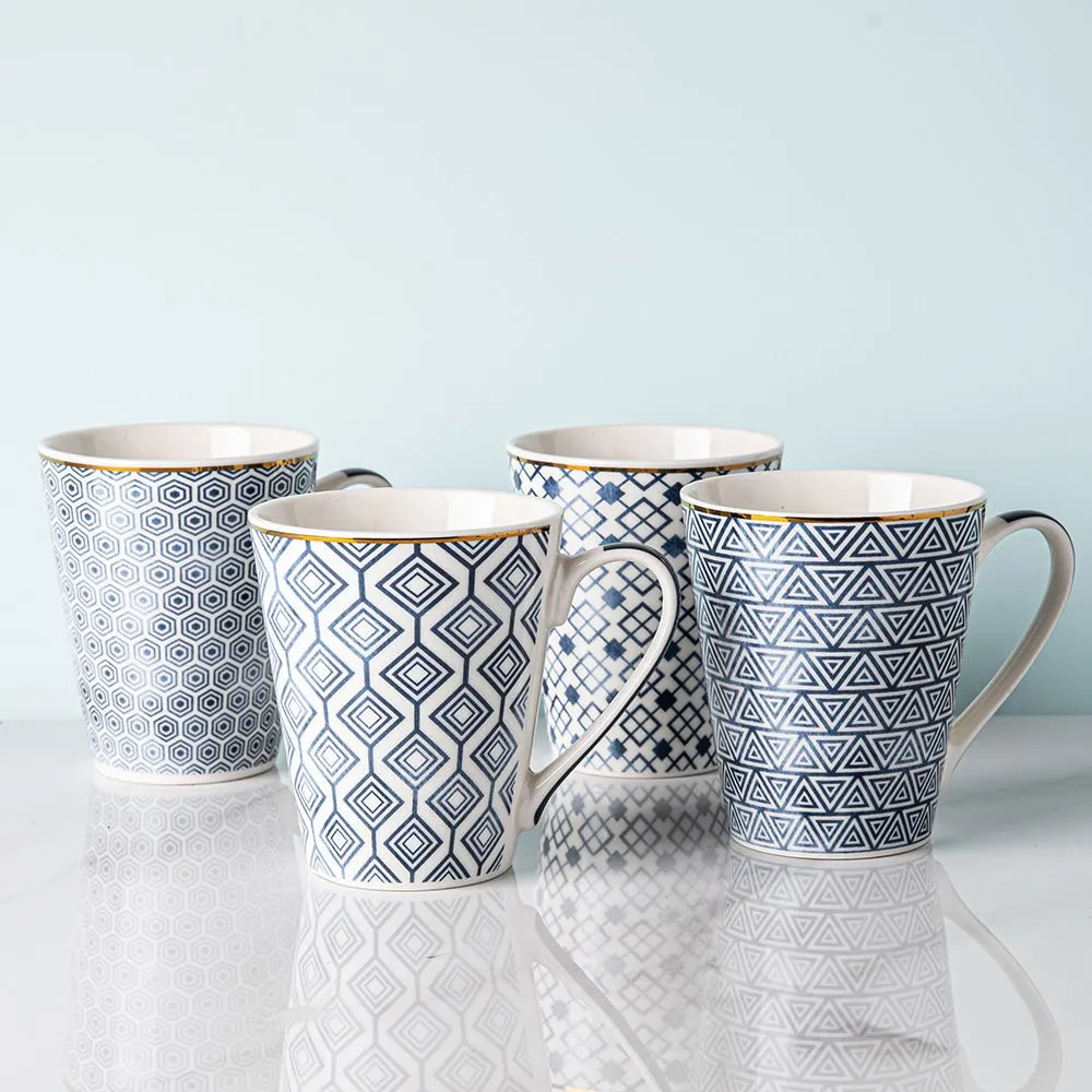 KSP Graphic 'Lattice' Mug - Set of 4 (10.5oz.)