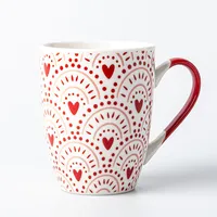 KSP Graphic 'Red Hearts' Mug - Set of 4 (12oz.)