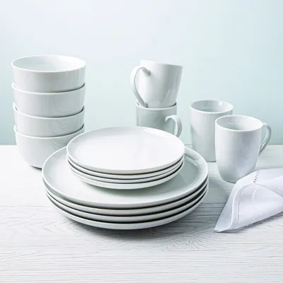 KSP Coupe Porcelain Dinnerware - Set of 16 (White)