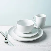 KSP Coupe Porcelain Dinnerware - Set of 16 (White)