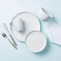 KSP Coupe Porcelain Dinnerware - Set of 16 (White)