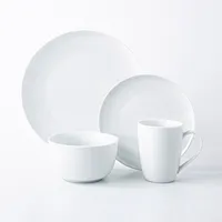 KSP Coupe Porcelain Dinnerware - Set of 16 (White)