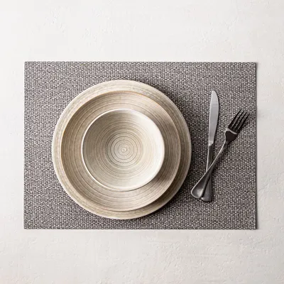 Harman Table Luxe Tweed Reversible Vinyl Placemat (Grey)