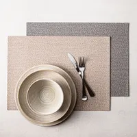 Harman Table Luxe Tweed Reversible Vinyl Placemat (Grey)