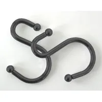 Splash S-Hook Shower Curtain Ring - Set of 12 (Black)