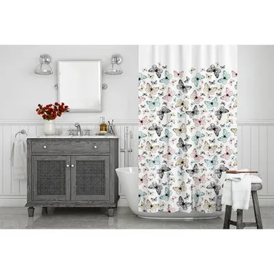 Splash Polyester Fabric 'Fly Away' Shower Curtain (Multi Colour)