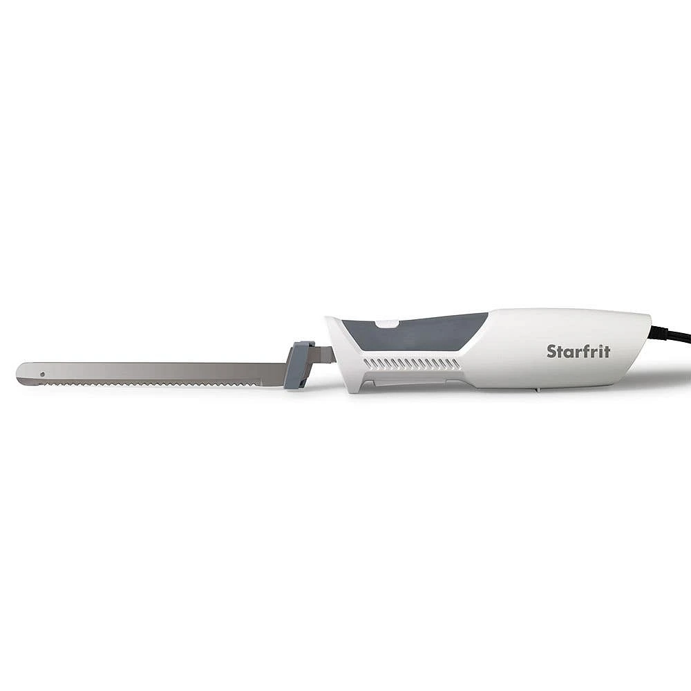 Starfrit Reciprocating Electric Knife with 2 Blades 7" (White/Black)