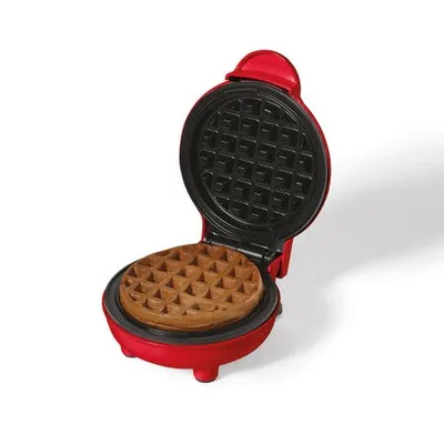 Starfrit Mini Round Waffle Maker 4" Dia. (Red)