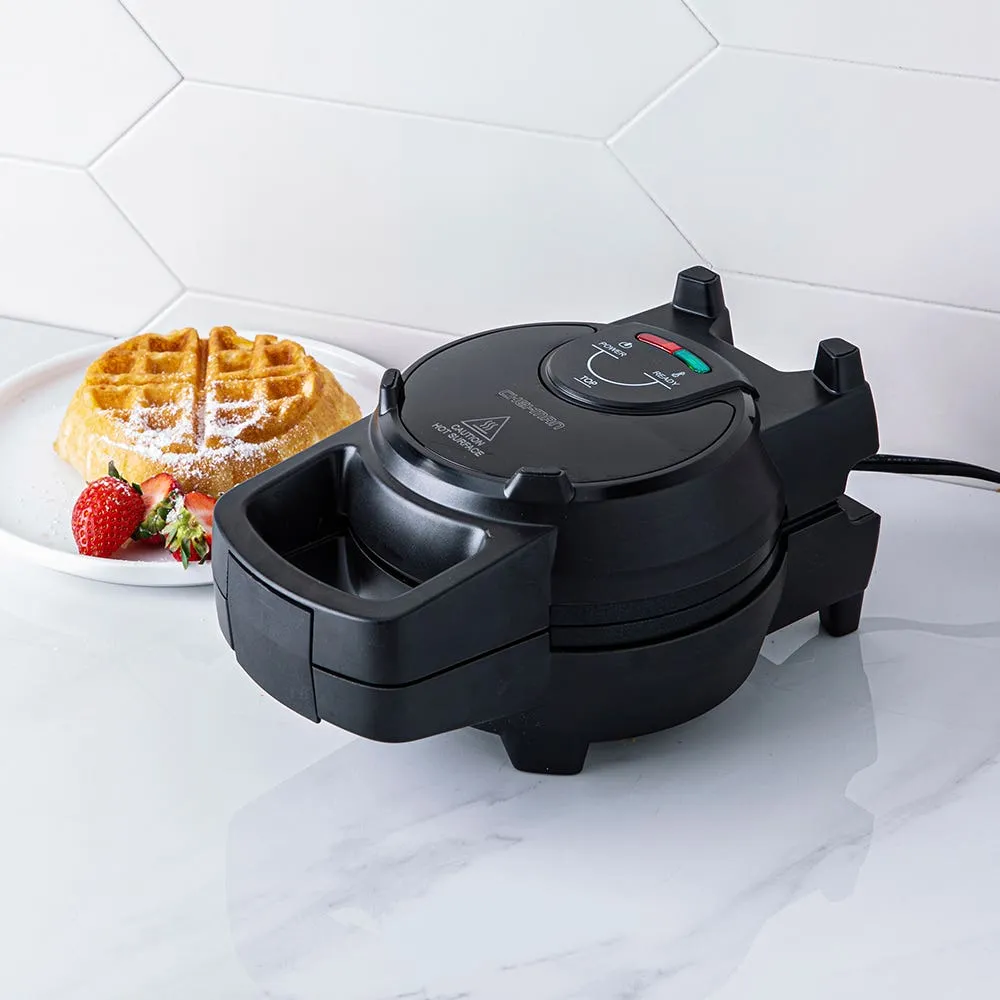 Chefman Big Stuff Round Waffle Maker 5" Dia. (Black)