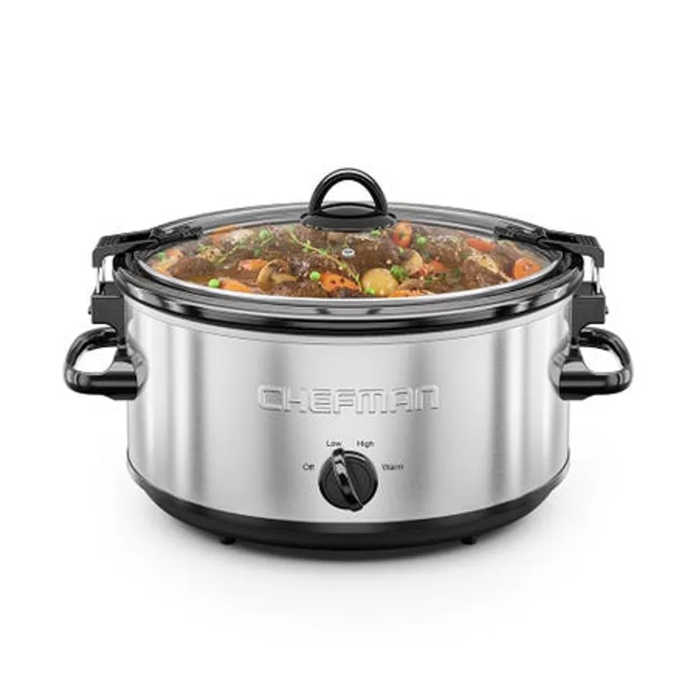 Chefman Simmer Slow Cooker w/Locking Lid 6Qt. / 5.7L (Stainless Steel)