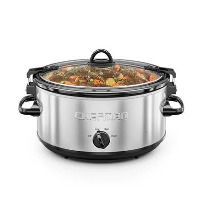 Chefman Simmer Slow Cooker w/Locking Lid 6Qt. / 5.7L (Stainless Steel)