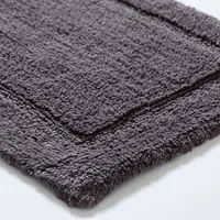 KSP Plush Single Race Track Anti-Skid Cotton Bathmat 17x24" (Dk. Grey)