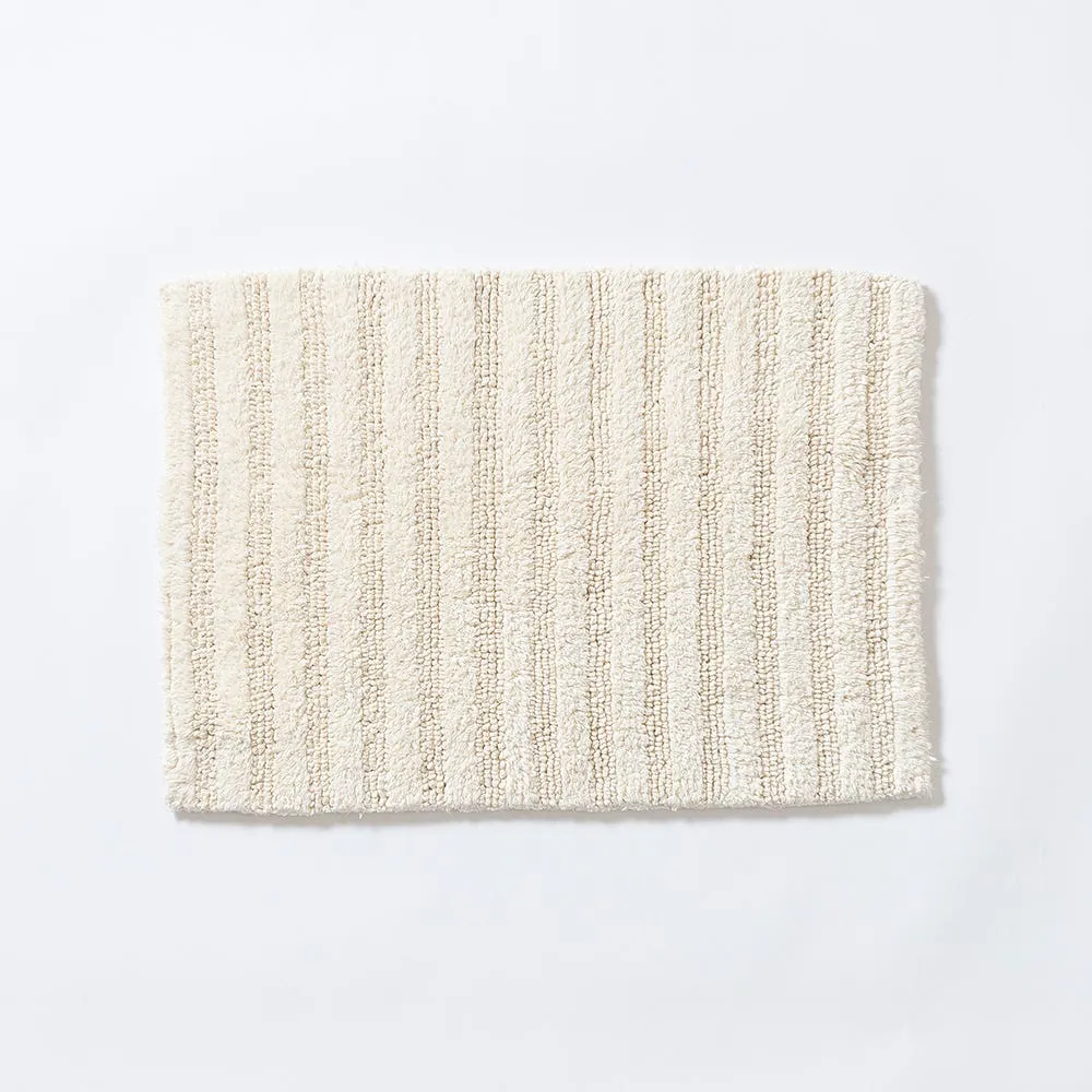 KSP Plush Stripe Cotton Reversible Bathmat 17x24" (Natural)