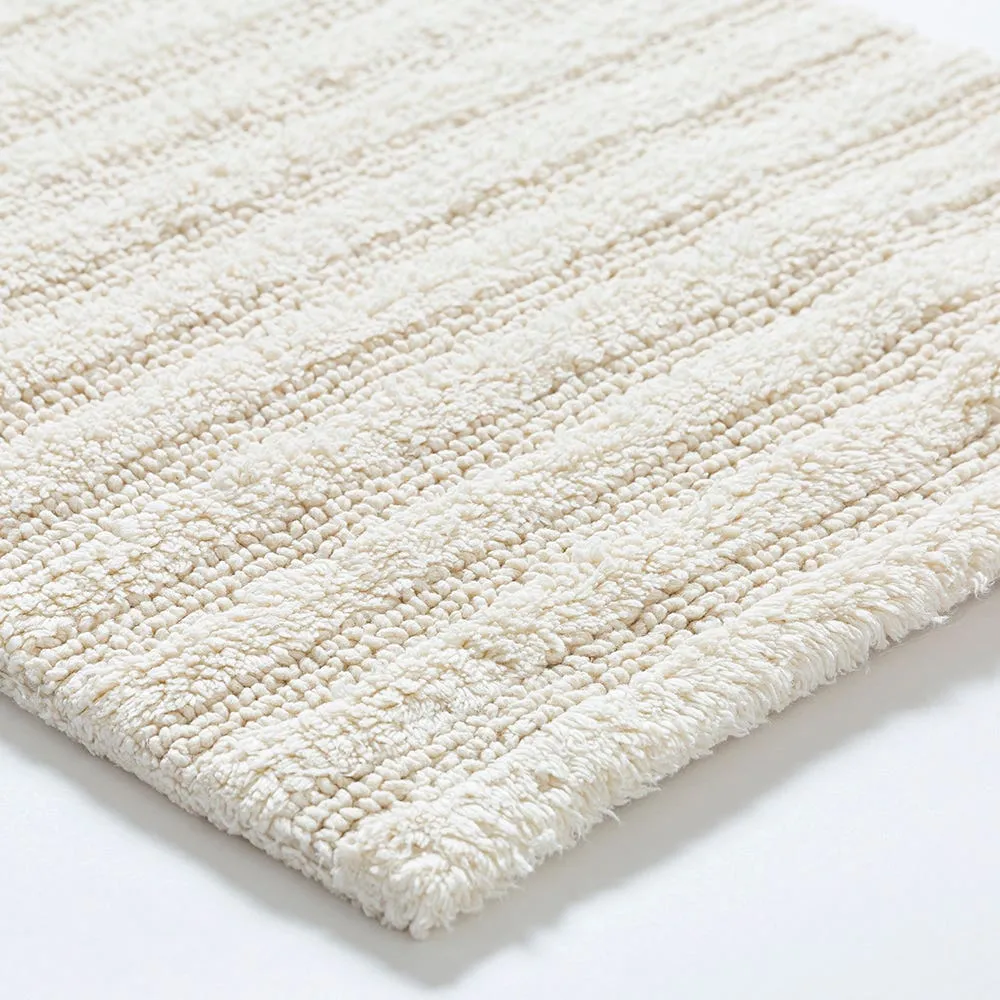 KSP Plush Stripe Cotton Reversible Bathmat 17x24" (Natural)