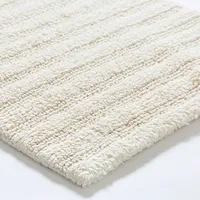 KSP Plush Stripe Cotton Reversible Bathmat 17x24" (Natural)