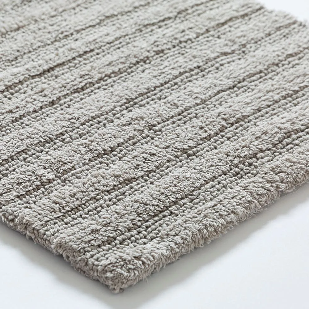 KSP Plush Stripe Cotton Reversible Bathmat 17x24" (Light Grey)