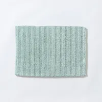 KSP Plush Stripe Cotton Reversible Bathmat 17x24" (Aqua)