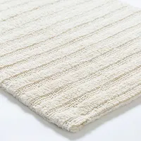 KSP Plush Stripe Cotton Reversible Bathmat 20x32" (Natural)