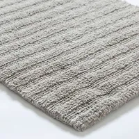 KSP Plush Stripe Cotton Reversible Bathmat 20x32" (Light Grey)