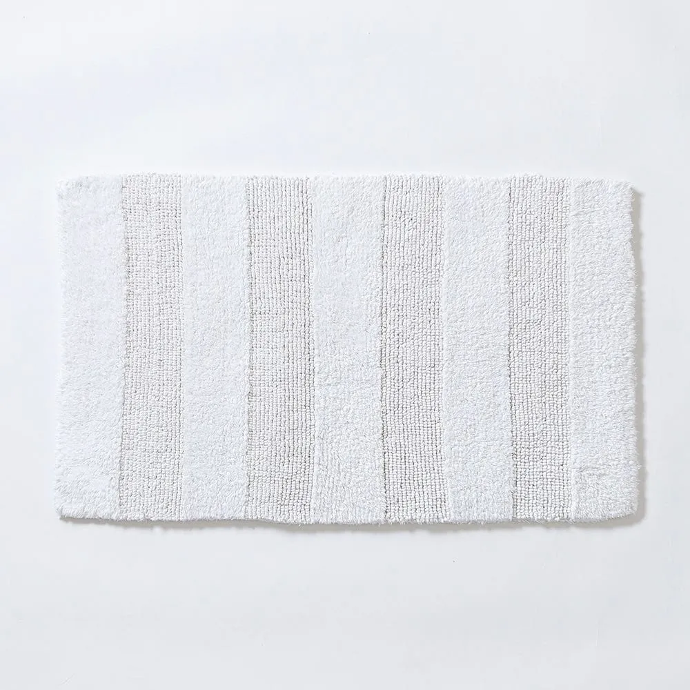 KSP Plush Thick Stripe Cotton Reversible Bathmat 20x32