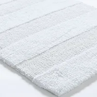 KSP Plush Thick Stripe Cotton Reversible Bathmat 20x32