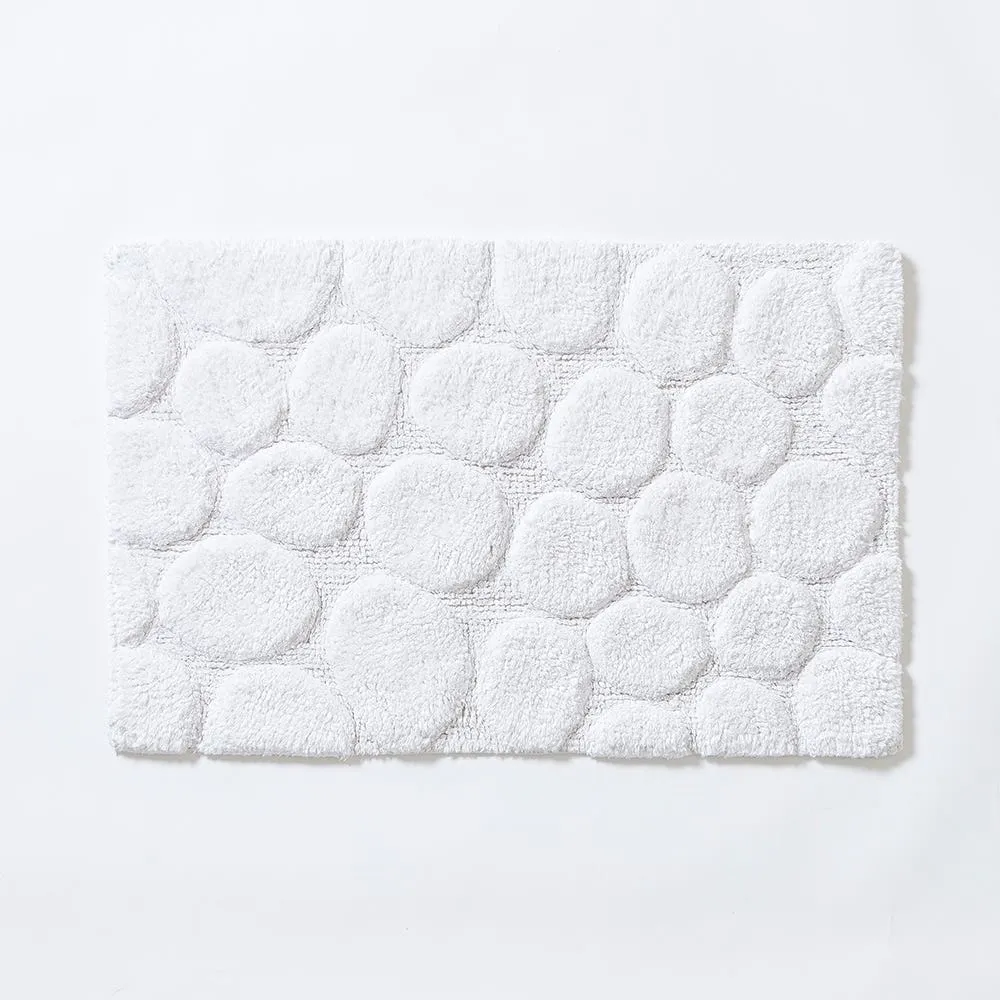 KSP Plush Pebble Anti-Skid Cotton Bathmat 20x32" (White)